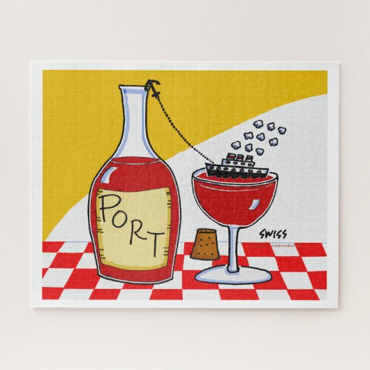 Funny Port Wine Bon Voyage Party Prijs Legpuzzel (Horizontaal)