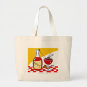 Funny Port Wine Cartoon Art met cruiseschepen Grote Tote Bag (Voorkant)