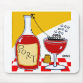 Funny Port Wine Cartoon Mouse Pad Muismat (Voorkant)