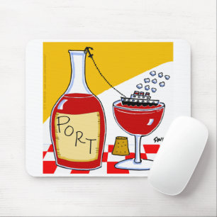 Funny Port Wine Cartoon Muismat