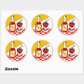 Funny Port Wine Lover Cartoon Ronde Sticker (Vel)