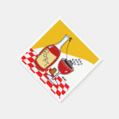 Funny Port Wine Tasting Party Cartoon Servet (Hoek)