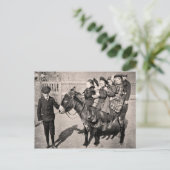 Funny  Portret Children Donkey Balancing Briefkaart (Staand voorkant)