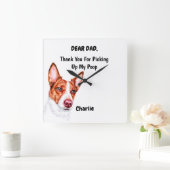 Funny Portugal Podengo Waterverf Canine Vierkante Klok (Huis)