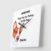 Funny Portugal Podengo Waterverf Canine Vierkante Klok (Hoek)