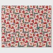 Funny Portugees Podengo-kerstpatroon Cadeaupapier (Vlak)