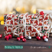 Funny Portugees Podengo-kerstpatroon Cadeaupapier