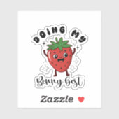 Funny Positivity Quote Doing My Berry Best  Sticker (Vel)