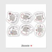 FUNNY POSSUM ANIMAAL STICKERS SET (Vel)
