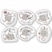 FUNNY POSSUM ANIMAAL STICKERS SET (Voorkant)
