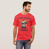 Funny Possum Here Comeshereble Bass Guitar Rock Mu T-shirt (Voorkant volledig)