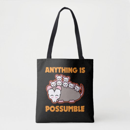 Funny Possum Opossum Pun Alles is mogelijk Tote Bag (Voorkant)