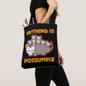 Funny Possum Opossum Pun Alles is mogelijk Tote Bag (Dichtbij)