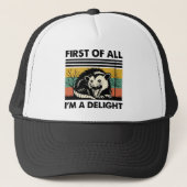 Funny Possum Quote - First of All I'm a Delight Trucker Pet (Voorkant)
