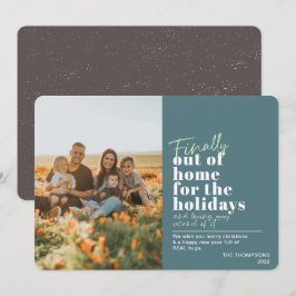 Funny Post Covid eindelijk uit Home Green Photo Feestdagenkaart