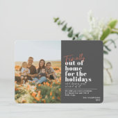 Funny Post Covid, eindelijk uit Home Grey Foto  Feestdagenkaart (Staand voorkant)