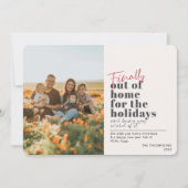 Funny Post Covid, eindelijk uit Home Red Photo Feestdagenkaart (Voorkant)