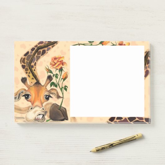 Funny Post het Notities met Romantische Giraffe Post-it® Notes (Op bureau)