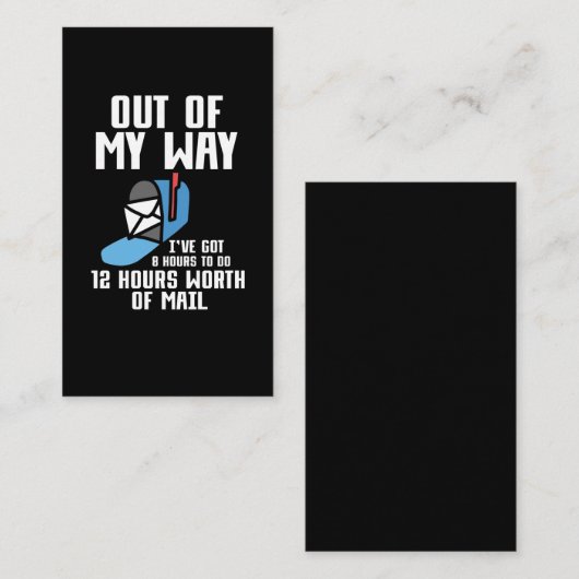 Funny Post Office Worker Mail Carrier Postman Visitekaartje (Voorkant / Achterkant)