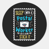 Funny Postal Worker Gezegde - Postbode Postbode Ronde Sticker (Voorkant)
