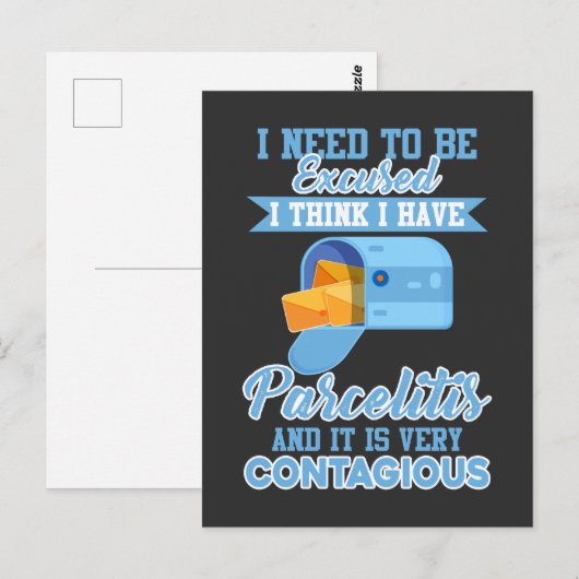 Funny Postal Worker Mailman Carrier Parcel Briefkaart (Voorkant / Achterkant)