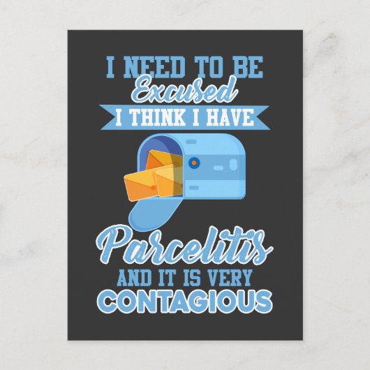 Funny Postal Worker Mailman Carrier Parcel Briefkaart (Voorkant)