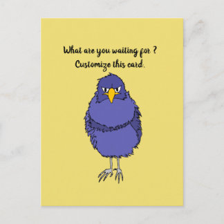 Funny postcard with not so happy bird briefkaart