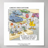 Funny Poster Chicken Crossing Road (Voorkant)