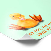 Funny Poster Happy Yellow Duck Smile - Aangepaste (Hoek)