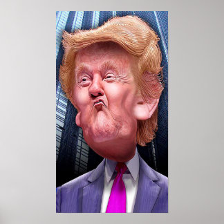 Funny poster met karikatuur van Donald Trump