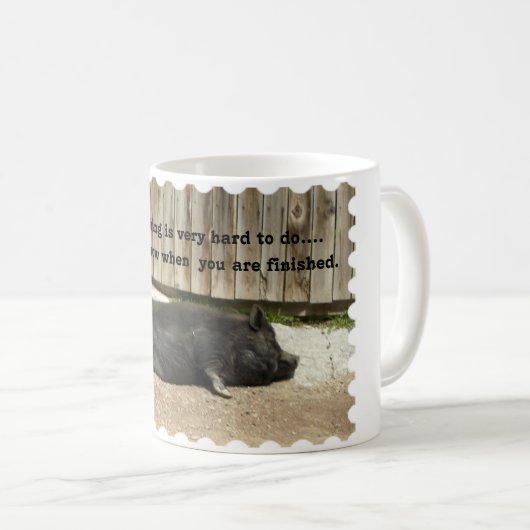 Funny Pot Bellied Pig Coffee Cup Koffiemok (Voorkant rechts)