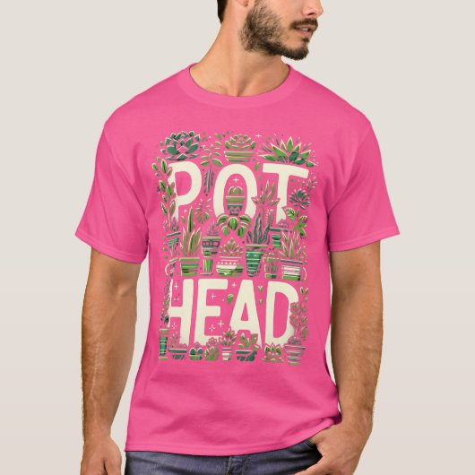 Funny Pot Planten Hoofd Schattige Funny Succulent  T-shirt (Voorkant)