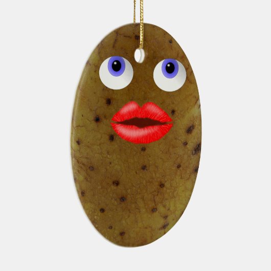Funny Potato Character with Blue Eyes Ornament (Rechts)