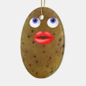 Funny Potato Character with Blue Eyes Ornament (Links)