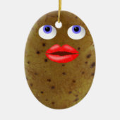 Funny Potato Character with Blue Eyes Ornament (Voorkant)