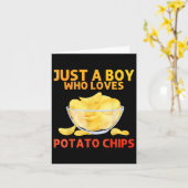 Funny Potato Chips Art voor Heren Jongens Kinder T Kaart (Gele Bloem)