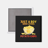 Funny Potato Chips Art voor Heren Jongens Kinder T Magneet (Voorkant / Achterkant)