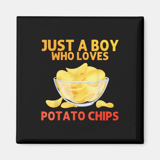 Funny Potato Chips Art voor Heren Jongens Kinder T Magneet (Voorkant)