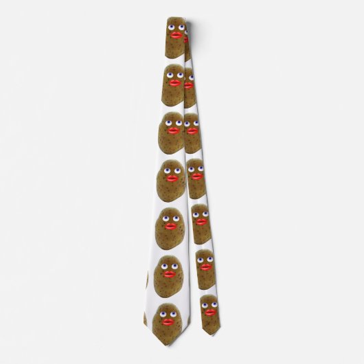 Funny Potato Cute Character met Blue Eyes Stropdas (Voorkant)