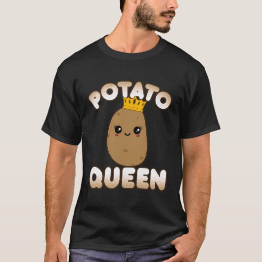Funny Potato Cute Kawaii Style Slachend Potato Que T-shirt (Voorkant)