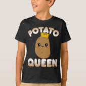 Funny Potato Cute Kawaii Style Slachend Potato Que T-shirt (Voorkant)