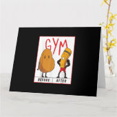 Funny Potato Gym Before After Workout Gift Fitness Kaart (Gele Bloem)