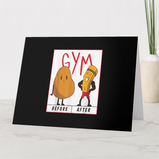 Funny Potato Gym Before After Workout Gift Fitness Kaart (Voorkant)