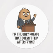 "Funny Potato Press Conference – Political Humor C Labels (Design 2)