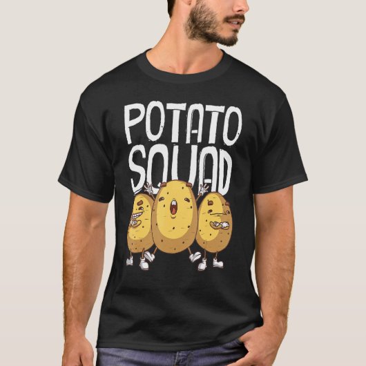 Funny Potato Squad voor mannen Vrouwen koelen vege T-shirt (Voorkant)