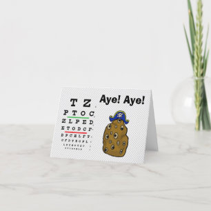 Funny Potatoe die het Wenskaart Eye Exam inneemt Kaart