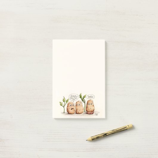 Funny Potatoe Pun Post-it Notes (Op bureau)