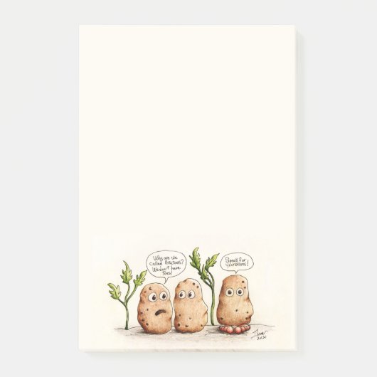 Funny Potatoe Pun Post-it Notes (Voorkant)