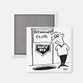 Funny Potholing Club Entrance in Floor Cartoon Magneet (Voorkant / Achterkant)