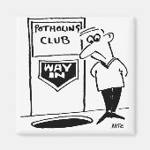 Funny Potholing Club Entrance in Floor Cartoon Magneet (Voorkant)